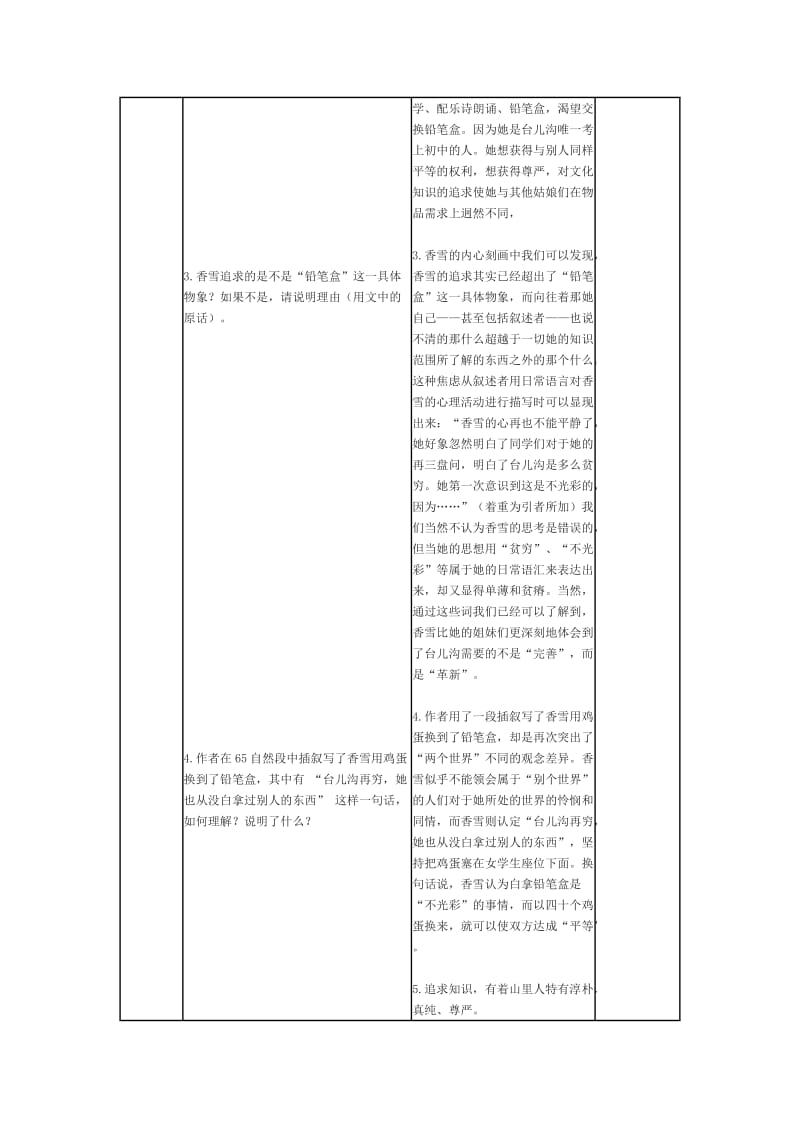 2019-2020年高中语文《哦香雪》教案 北京版选修2.doc_第3页