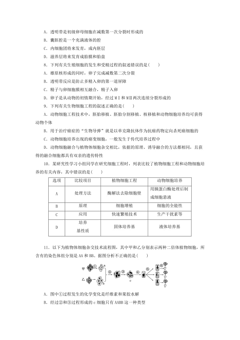 2019-2020年高中生物 模块综合检测 新人教版选修3.doc_第2页