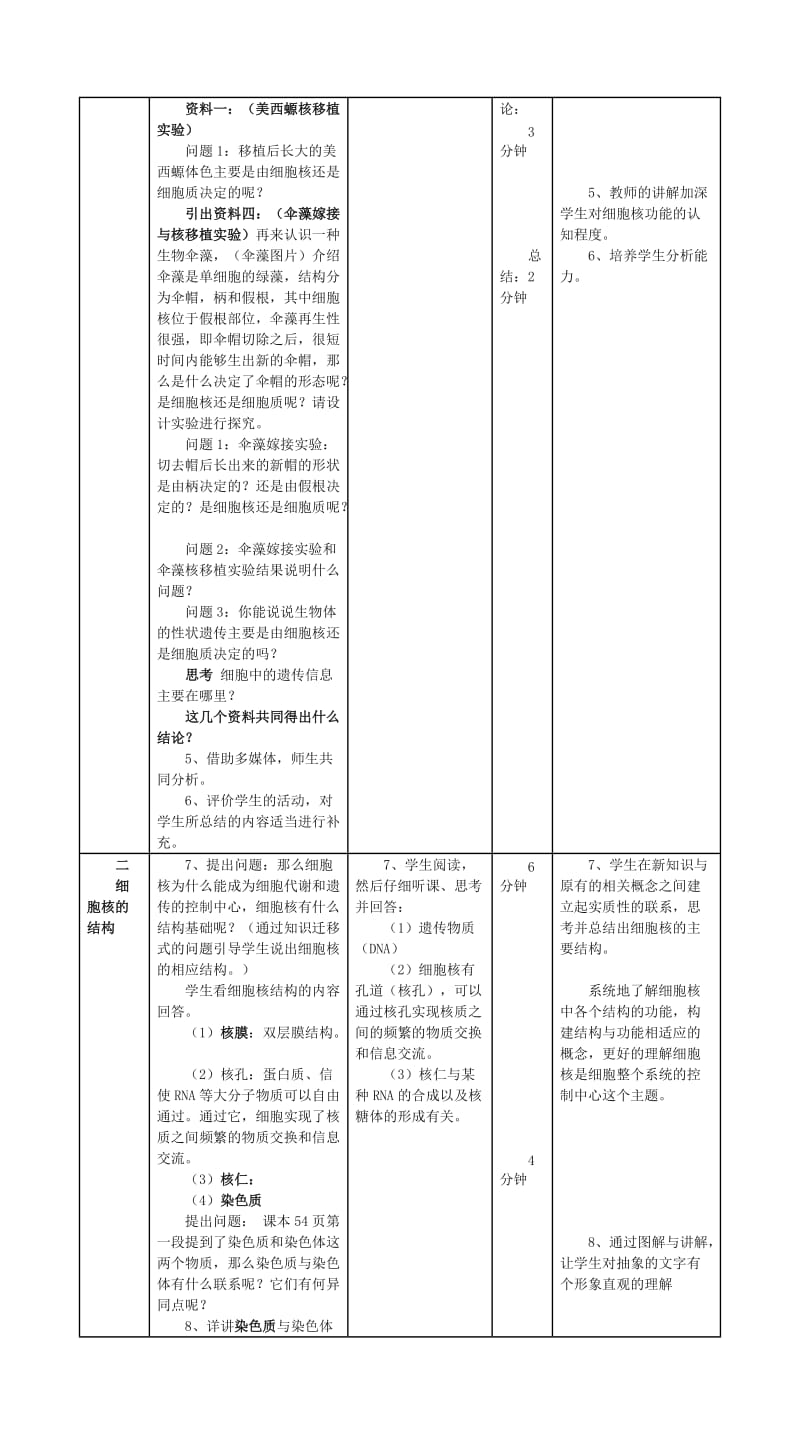 2019-2020年高中生物《细胞核——系统的控制中心》教案14 新人教版必修1.doc_第3页