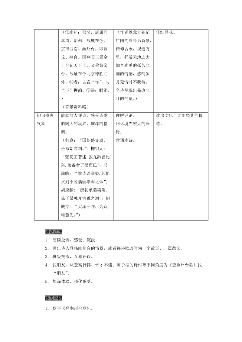 2019-2020年高中语文 第二单元之《登幽州台歌》教案 语文版必修2.doc_第2页