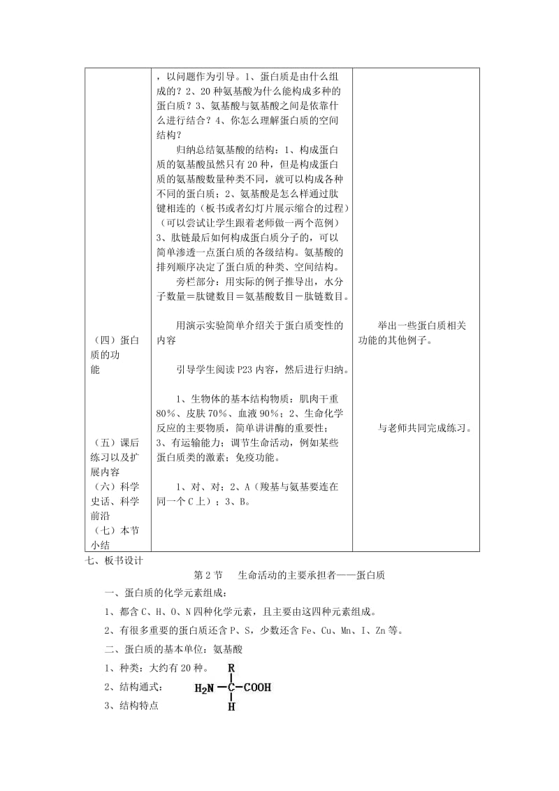 2019-2020年高中生物《生命活动的主要承担者——蛋白质》教案2 新人教版必修1.doc_第2页