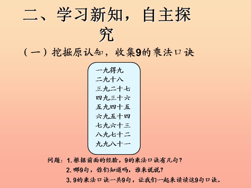 二年级数学上册 6.4 9的乘法口诀（9的乘法口诀）课件 新人教版.ppt_第3页