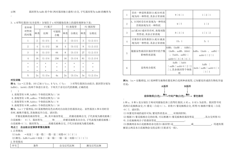 2019-2020年高中生物 第2讲 基因的自由组合定律教案 苏教版必修2.doc_第3页