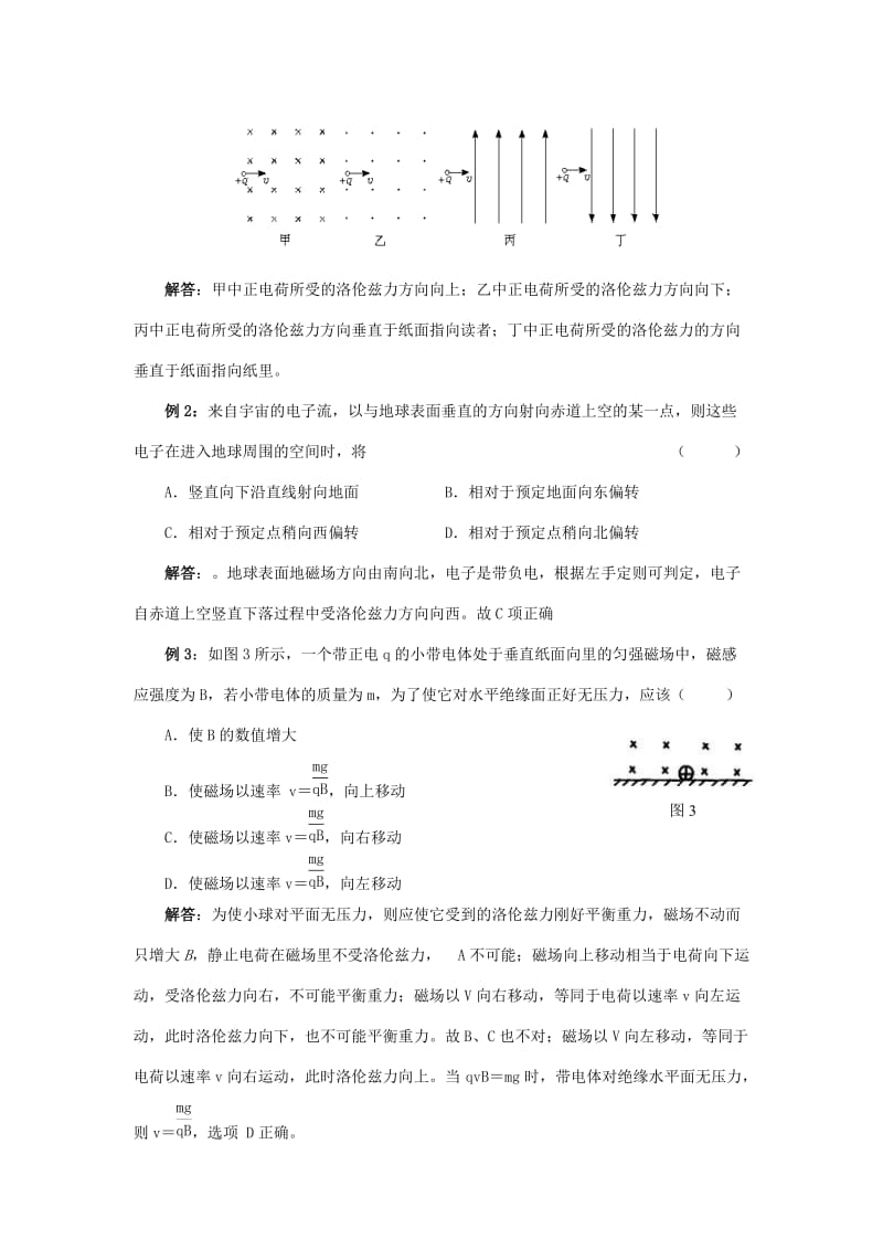 2019-2020年高中物理 《磁场对运动电荷的作用力》学案 新人教版选修1-1.doc_第2页