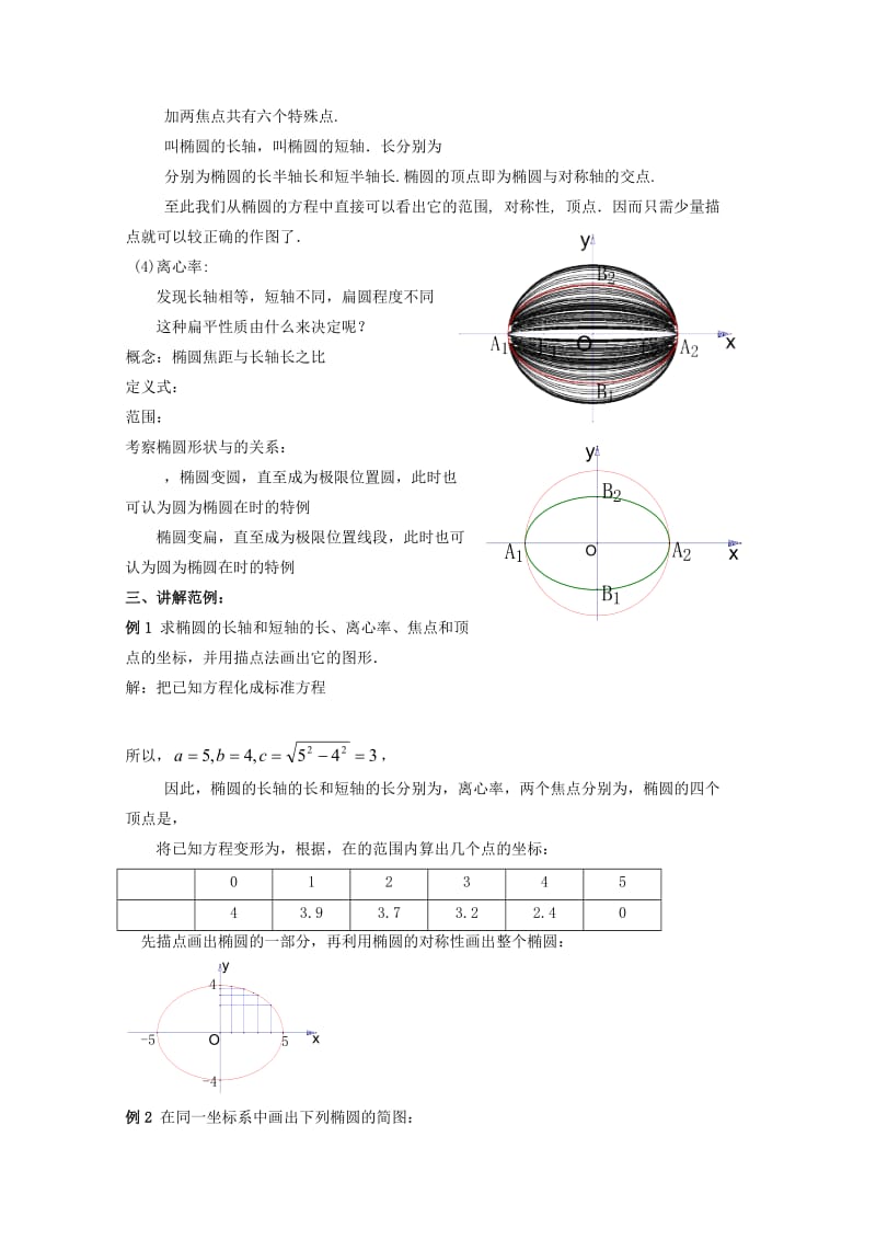 2019-2020年高中数学 2.1.2 椭圆的简单性质二教案 北师大选修1-1.doc_第2页