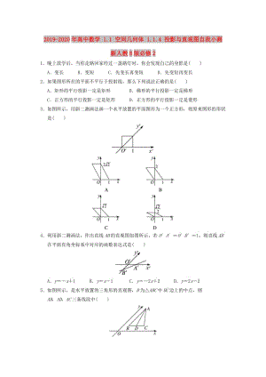 2019-2020年高中數(shù)學(xué) 1.1 空間幾何體 1.1.4 投影與直觀圖自我小測(cè) 新人教B版必修2.doc