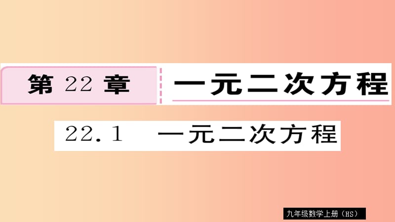 2019秋九年级数学上册 第22章 一元二次方程 22.1 一元二次方程习题课件（新版）华东师大版.ppt_第1页