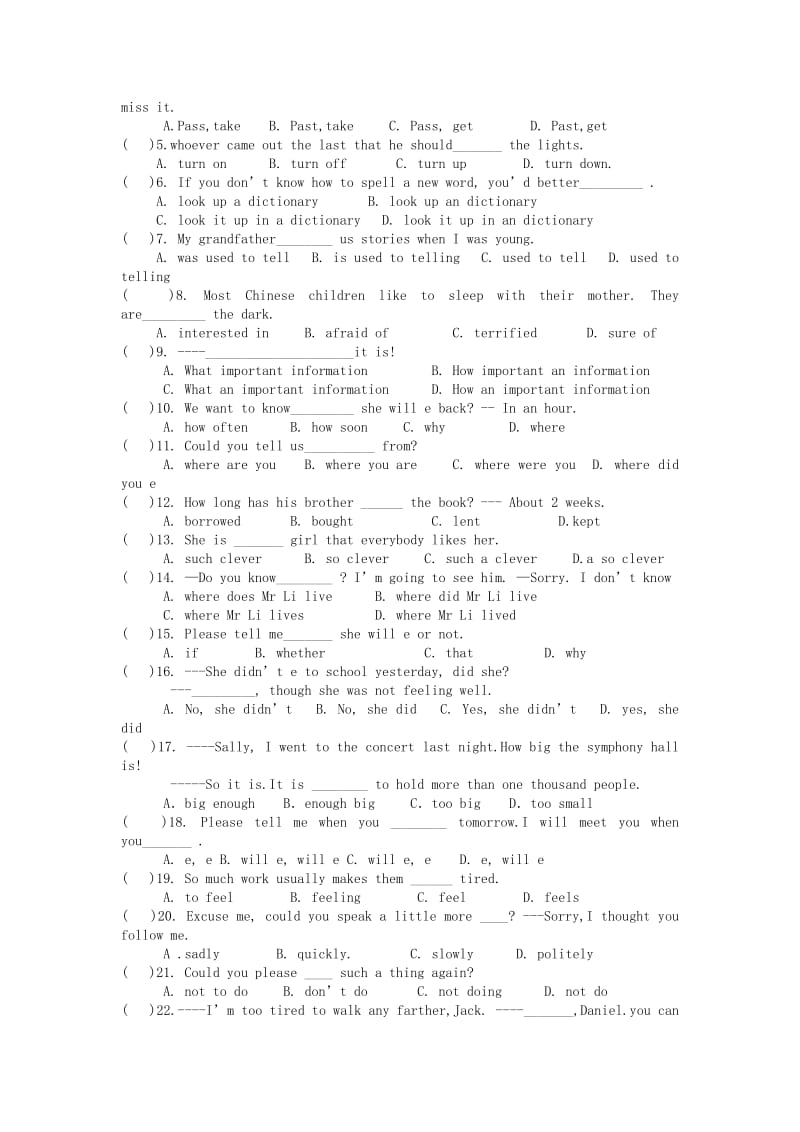 2019-2020年九年级英语上学期第二次达标检测试题.doc_第2页