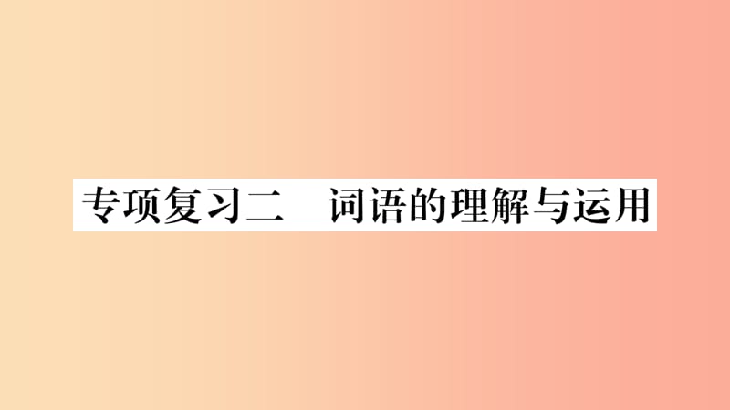 2019年七年级语文下册 专项复习2 词语的理解与运用习题课件 新人教版.ppt_第1页