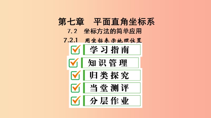 七年级数学下册第七章平面直角坐标系7.2坐标方法的简单应用7.2.1用坐标表示地理位置课件 新人教版.ppt_第2页