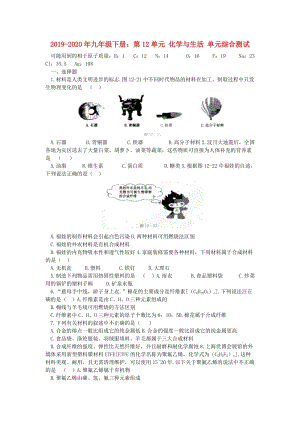 2019-2020年九年級(jí)下冊(cè)：第12單元 化學(xué)與生活 單元綜合測(cè)試.doc