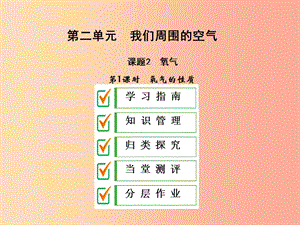 2019年秋九年級(jí)化學(xué)上冊(cè) 第二單元 我們周?chē)目諝?課題2 氧氣 第1課時(shí) 氧氣的性質(zhì)課件 新人教版.ppt