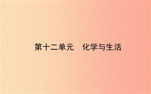 山東省東營市2019年中考化學復習 第十二單元 化學與生活課件.ppt