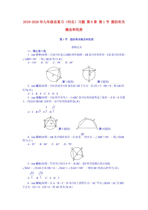 2019-2020年九年級總復(fù)習(xí)（河北）習(xí)題 第6章 第1節(jié) 圓的有關(guān)概念和性質(zhì).doc