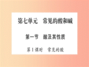 2019年秋九年級(jí)化學(xué)全冊(cè) 第7單元 常見的酸和堿 第1節(jié) 酸及其性質(zhì) 第1課時(shí) 常見的酸習(xí)題課件 魯教版.ppt