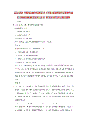 2019-2020年高考生物一輪復(fù)習(xí) 第7單元 生物的變異、育種與進(jìn)化（限時(shí)訓(xùn)練+提升考能）第23講 生物進(jìn)化理論 新人教版.doc