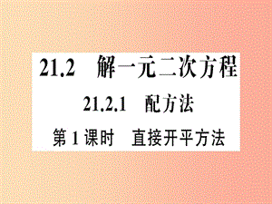 九年級(jí)數(shù)學(xué)上冊(cè) 第二十一章 一元二次方程 21.2 解一元二次方程 21.2.1 配方法 第1課時(shí) 直接開平方法習(xí)題 .ppt