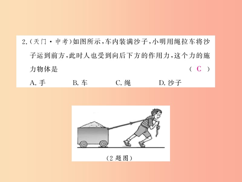 四川省绵阳市2019年中考物理 运动和力专题精炼复习课件.ppt_第2页