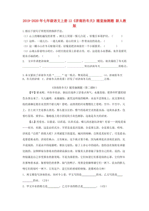 2019-2020年七年級語文上冊12《濟南的冬天》隨堂抽測題 新人教版.doc