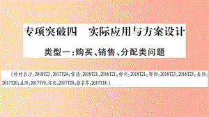 湖南省2019年中考數(shù)學復習 第二輪 中檔題突破 專項突破4 實際應用與方案設計導學課件.ppt