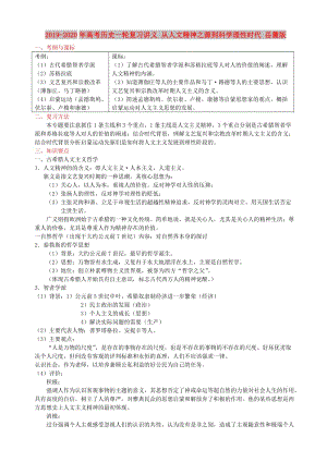 2019-2020年高考?xì)v史一輪復(fù)習(xí)講義 從人文精神之源到科學(xué)理性時(shí)代 岳麓版.doc