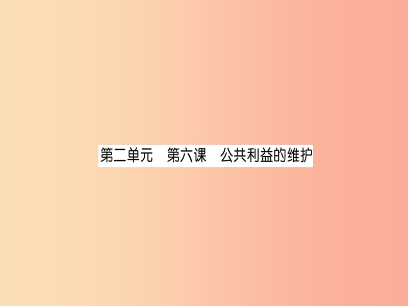 2019中考道德与法治复习 八上 第6课 公共利益的维护课件 教科版.ppt_第1页