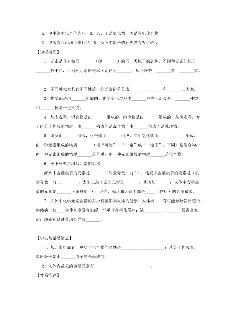 2019-2020年中考化学一轮复习专题汇编专题1物质的组成.doc_第2页