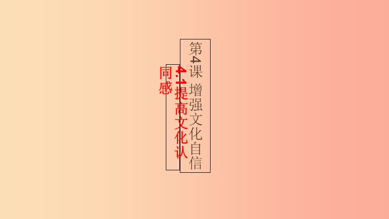 九年级道德与法治上册 第二单元 培育家国情怀 第4课 增强文化自信 第1框 提高文化认同感课件 苏教版.ppt_第1页