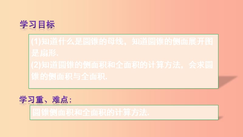 河北省九年级数学上册 24.4 弧长和扇形面积 24.4.2 圆锥的侧面积与全面积课件 新人教版.ppt_第3页