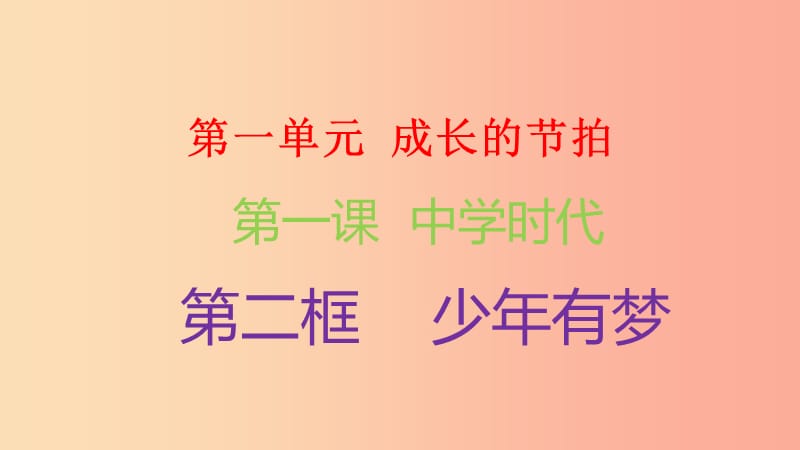 七年级道德与法治上册 第一单元 成长的节拍 第一课 中学时代 第2框 少年有梦课件3 新人教版.ppt_第1页