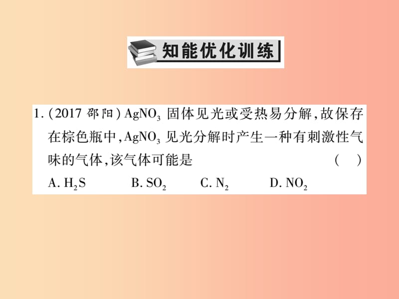 2019中考化学一轮复习第一部分基础知识复习第一章化学基本概念和原理第5讲质量守恒定律化学方程式精练.ppt_第2页