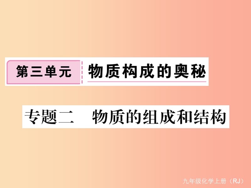 九年级化学上册第三单元物质构成的奥秘专题二物质的组成与结构练习课件含2019年全国模拟 新人教版.ppt_第1页