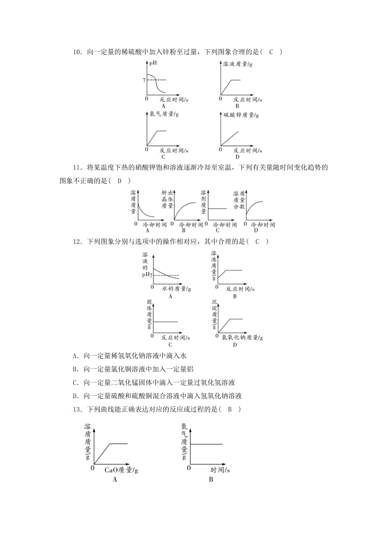 2019-2020年中考化学综合强化演练 第二部分专题1 化学图表题（含答案）.doc_第3页