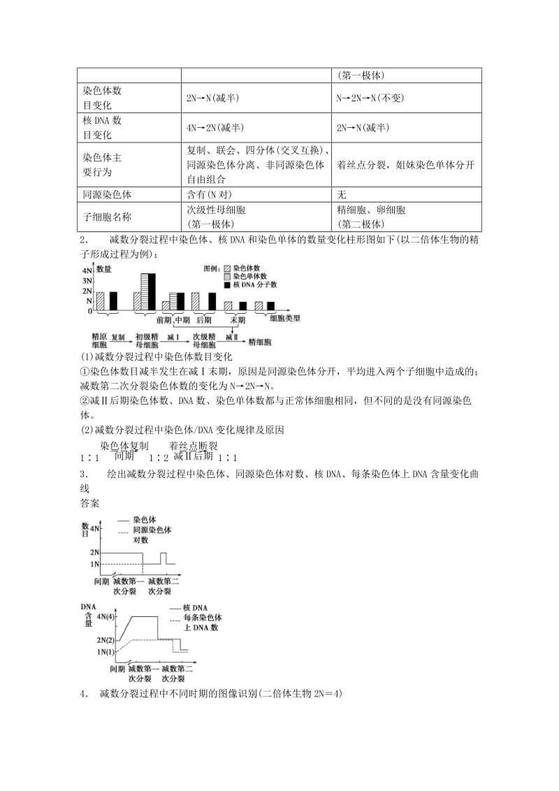 2019-2020年高考生物大一轮复习 第四单元 第14讲 减数分裂和受精作用教案.doc_第3页