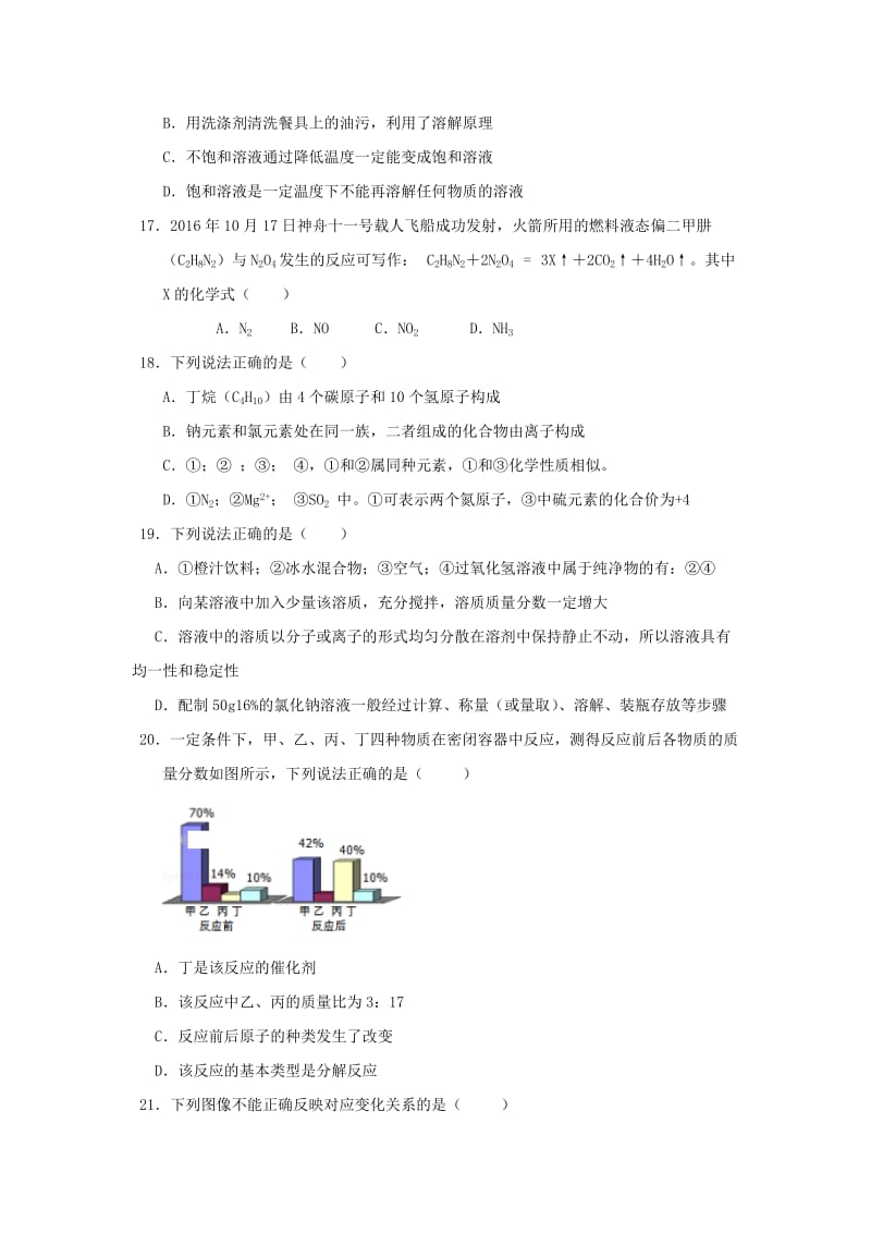 2019-2020年九年级化学上学期半期考试试题新人教版.doc_第2页