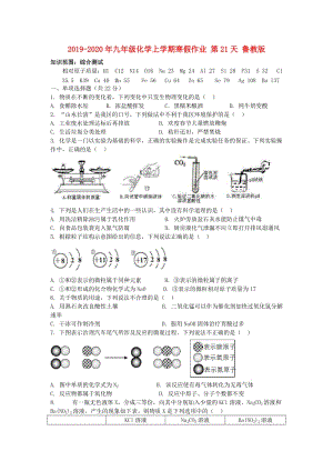 2019-2020年九年級(jí)化學(xué)上學(xué)期寒假作業(yè) 第21天 魯教版.doc