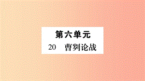 九年級(jí)語(yǔ)文下冊(cè) 第六單元 20 曹劌論戰(zhàn)習(xí)題課件新人教版.ppt