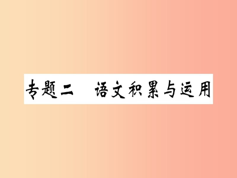 安徽专版2019春八年级语文下册专题复习二语文积累与运用习题课件新人教版.ppt_第1页