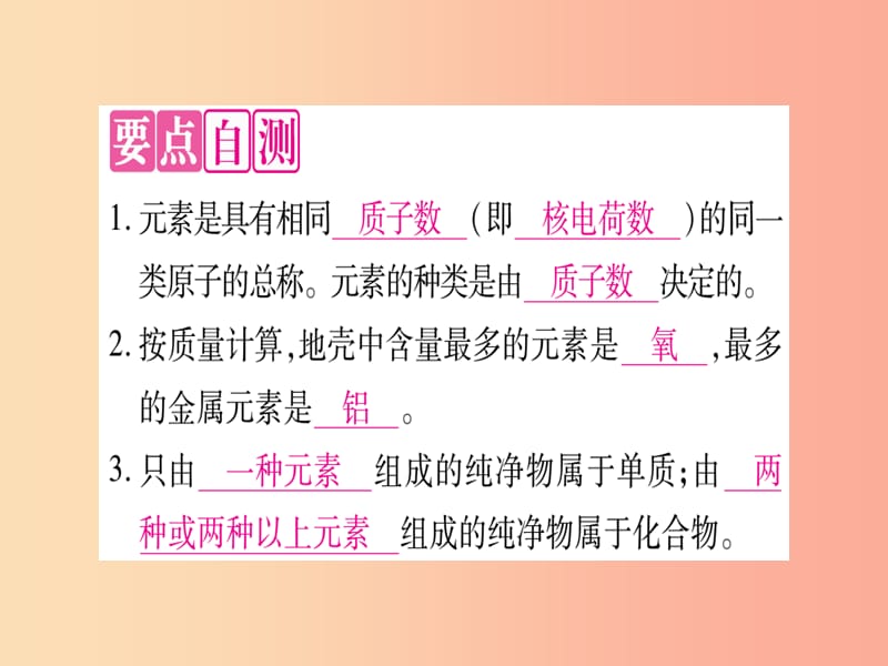 2019年秋九年级化学全册 第2单元 探秘水世界 第4节 元素习题课件（新版）鲁教版.ppt_第2页