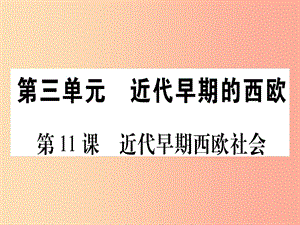 廣西2019年秋九年級歷史上冊 第3單元 近代早期的西歐 第11課 近代早期西歐社會課件 中華書局版.ppt