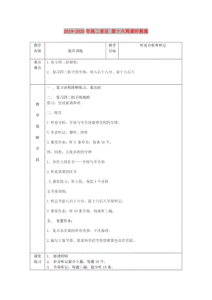 2019-2020年高二音樂 第十六周課時教案.doc