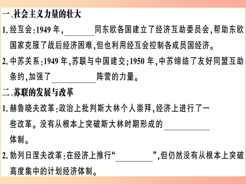 九年级历史下册第五单元冷战和美苏对峙的世界第18课社会主义的发展与挫折习题课件新人教版.ppt_第2页