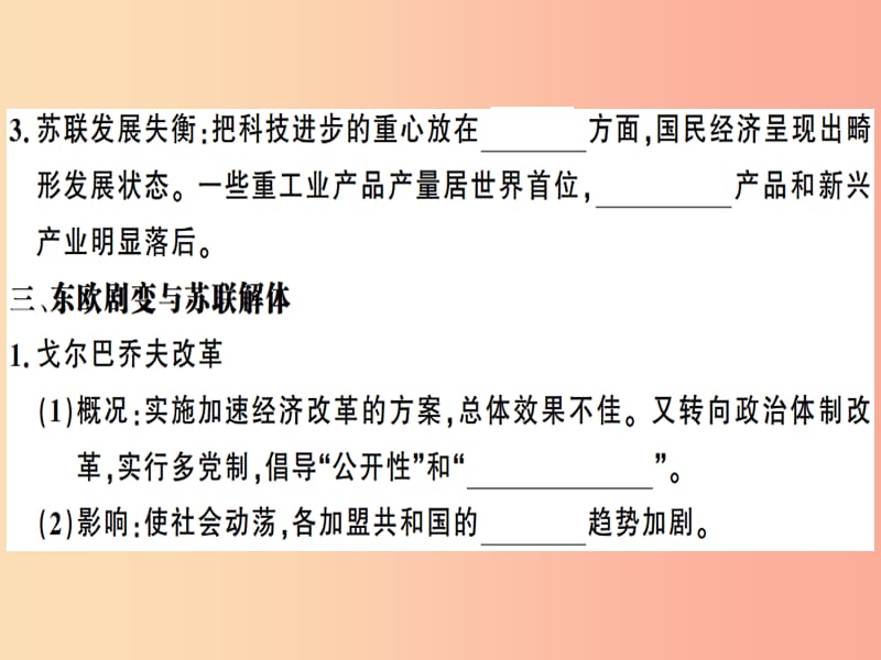 九年级历史下册第五单元冷战和美苏对峙的世界第18课社会主义的发展与挫折习题课件新人教版.ppt_第3页