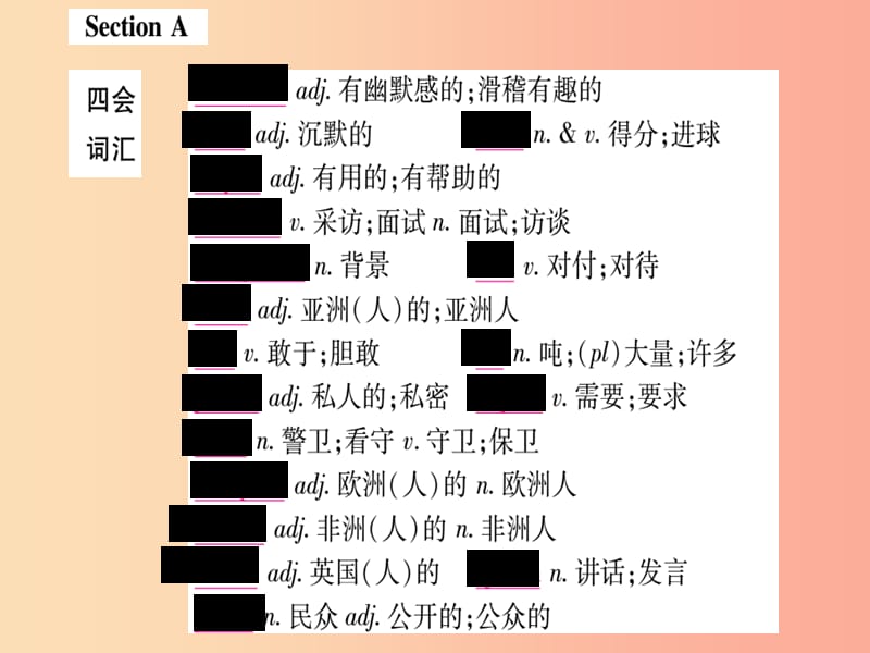 2019秋九年级英语全册 Unit 4 I used to be afraid of the dark知识归纳作业课件 新人教版.ppt_第2页