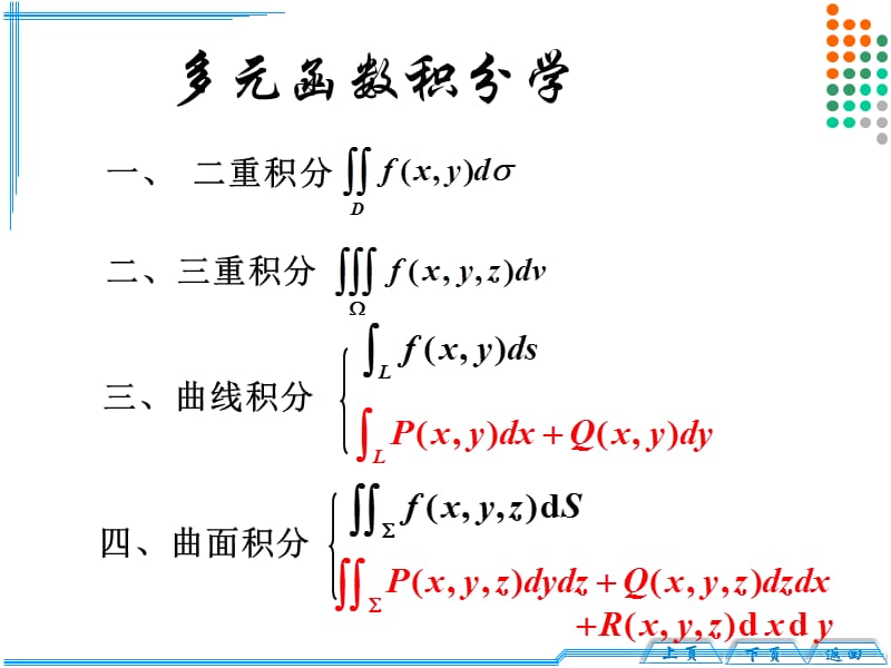 多元函数积分学期末复习(考点).ppt_第1页