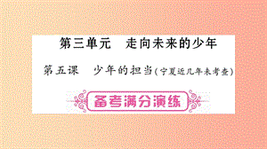 寧夏2019中考政治 第一篇 備考體驗 九下 第3單元 走向未來的少年復習課件.ppt