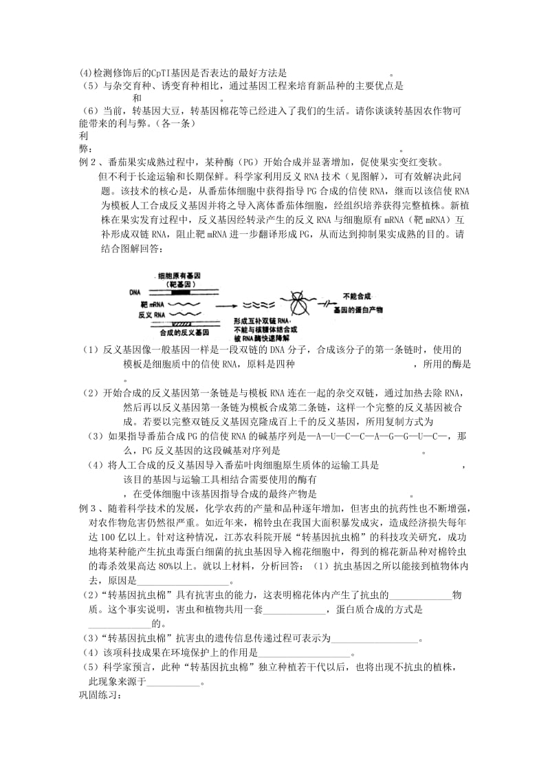 2019-2020年高考生物二轮复习 1.1《基因工程和蛋白质工程》教案 中图版选修3.doc_第3页