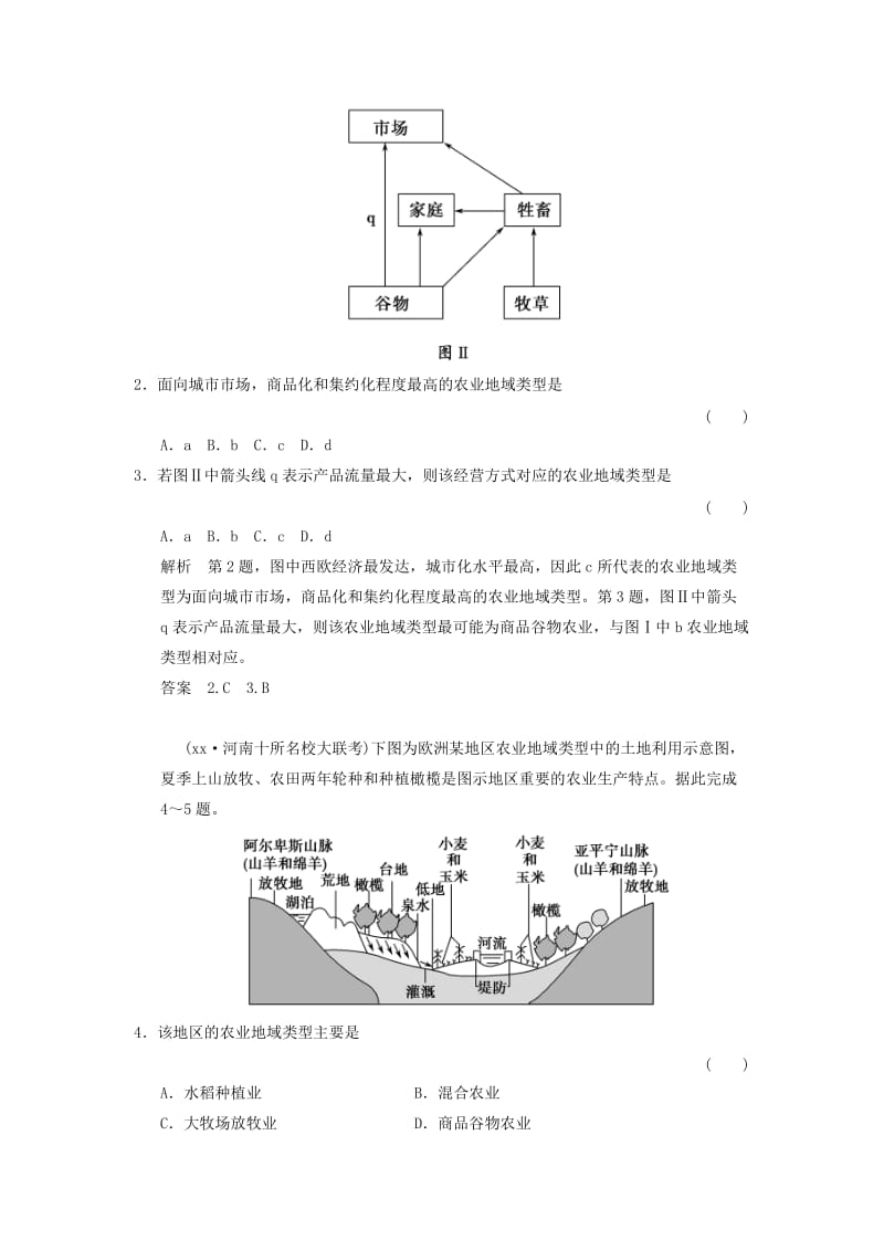 2019-2020年高考地理一轮复习 第8章 区域产业活动 第二节 农业地域类型练习 湘教版.doc_第2页