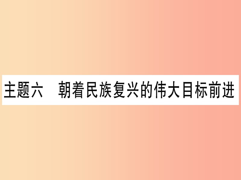 中考历史总复习 第一篇 考点系统复习 板块3 中国现代史 主题六 朝着民族复兴的伟大目标前进（精练）课件.ppt_第1页