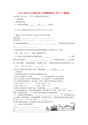 2019-2020年九年級(jí)化學(xué)上學(xué)期寒假作業(yè) 第5天 魯教版.doc